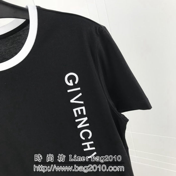 Gvc紀梵希 19ss早春新款短袖 簡單小字母刺繡logo 定制原版絲光面料 高版本男女同款 ydi2028